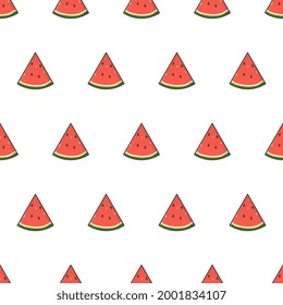 El Patrón De La sandía No Tiene Marea En Un Fondo Blanco. Ilustración vectorial del tema de la sandía de Slice