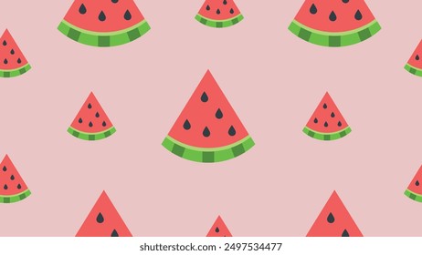 watermelon slice seamless pattern vector