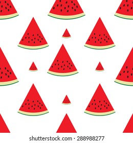 Watermelon slice seamless pattern. Vector illustration.