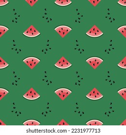 watermelon slice in section seamless pattern set for printing on fabrics, kraft paper, cards, designs