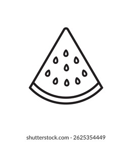 Watermelon Slice with Seeds Icon