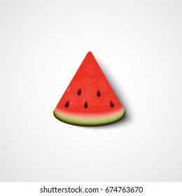 Watermelon slice with seeds. Vector illustration, eps10. Healthy food design.