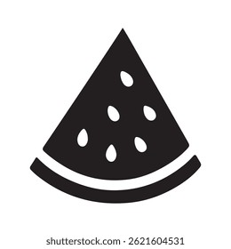 Watermelon slice silhouette icon illustration. Watermelon icon vector.