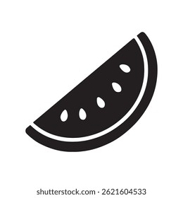 Watermelon slice silhouette icon illustration. Watermelon icon vector.