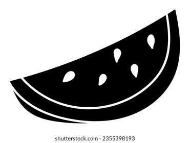 Watermelon slice silhouette vector illustration. Isolated on white background