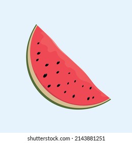 Watermelon Slice Simple Cartoon Vector Illustration
