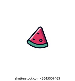 Wassermelone Slice sitzt einzeln lebendige einfache Symbol-Design
