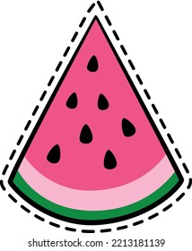 Watermelon slice sticker. Sweet summer style patch