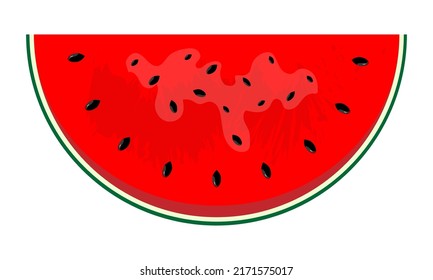 Watermelon slice, summer icon, clip art