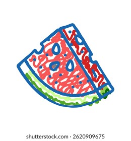 watermelon slice triangular doodle icon sketch vector. watermelon slice triangular sign. isolated symbol illustration