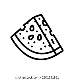 watermelon slice triangular line icon vector. watermelon slice triangular sign. isolated contour symbol black illustration