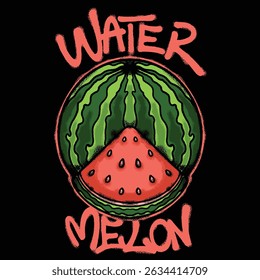 Watermelon Slice Urban Streetwear t shirt design