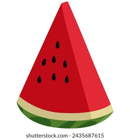 Watermelon Slice Vector Art Illustration