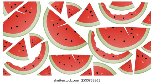 Watermelon slice vector design suitable for background