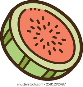 Watermelon slice vector doodle illustration and graphic