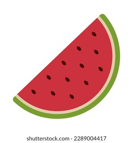 Watermelon slice. Vector flat illustration