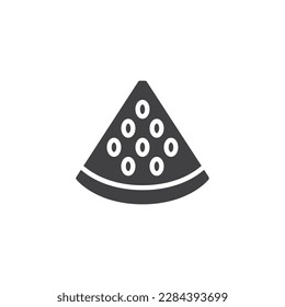 Watermelon slice vector icon. filled flat sign for mobile concept and web design. Triangle watermelon glyph icon. Symbol, logo illustration. Vector graphics