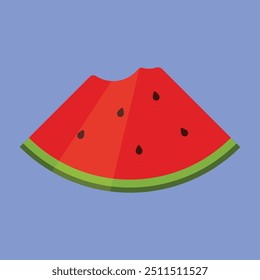 Watermelon Slice vector icon. fresh watermelon bitten slice. juicy summer watermelon slice