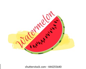 Watermelon slice.  Vector illustration.