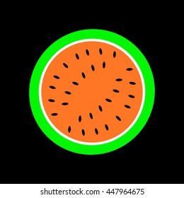 Watermelon slice, vector illustration.