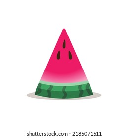 Watermelon slice vector illustration, fresh fruit, watermelon flat icon