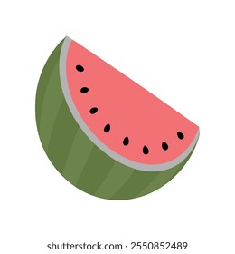 Ilustração de vetor de fatia de melancia - Projeto de frutas frescas de verão.