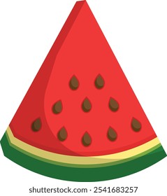 Watermelon Slice Vector Illustration Red and Green
