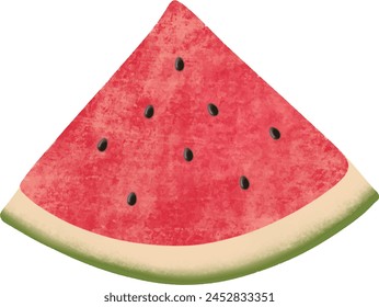 Watermelon slice vector illustration with seed
