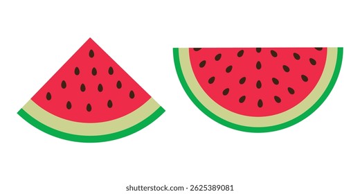 Watermelon slice vector illustration in white background.