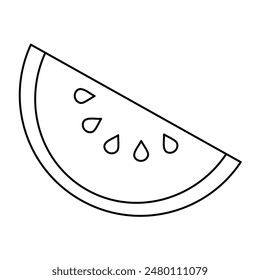 Watermelon Slice Vector Line Icon Design