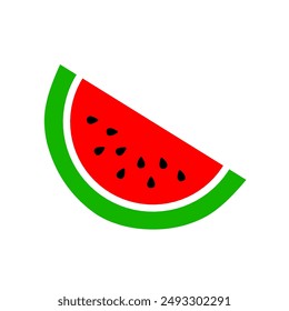 watermelon slice vector on white background