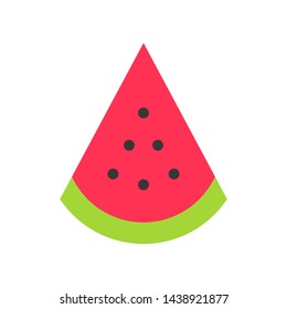 Watermelon slice vector, tropical related flat design icon