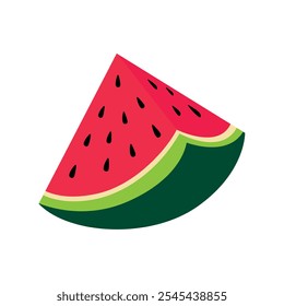 Watermelon slice vector. Water Melon   Isolated on a white background. Juicy watermelon slice vector - perfect for summer designs Fresh, vibrant, and ready to use in your creative projects.