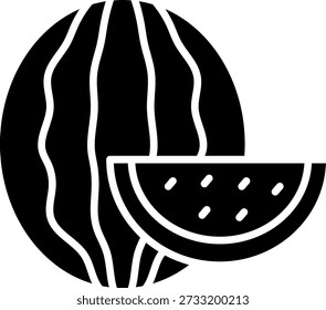 Watermelon Slice and Whole Fruit Icon