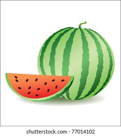 Watermelon sliced cartoon vector illustration