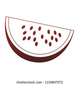 Watermelon sliced fruit red lines