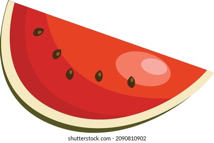 fruta cortada de sandía. ilustración vectorial. diseño saludable de comida dulce y fresca.