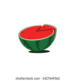 watermelon sliced red simple illustration