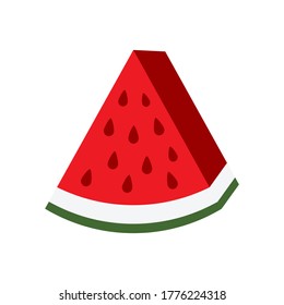 Watermelon sliced ripe icon, vector isolated melon symbol set isolated on white background.
