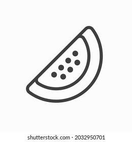 Icono cortado de sandía cortado en rodajas, símbolo de melón aislado vectorial aislado en fondo blanco.