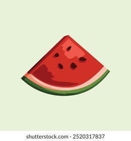 Watermelon Sliced Shiny Colorful Vector Clip Art