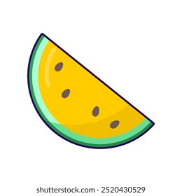 watermelon. sliced ​​yellow watermelon. vector illustration. flat style. fruit theme