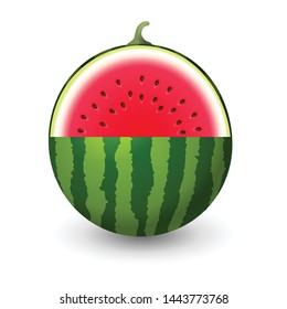 Watermelon sliced vector illustration isolated on white background