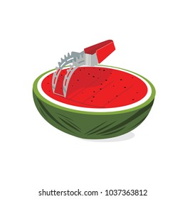 Watermelon Slicer Illustration Step
