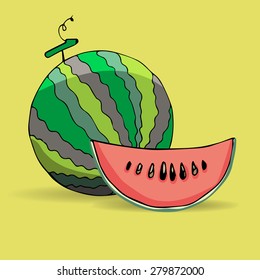 Watermelon slices  background.
