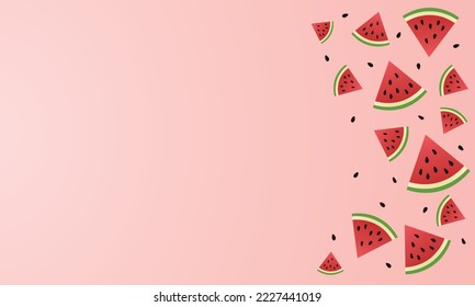 watermelon slices with background vector
