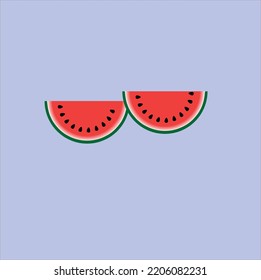 watermelon slices with blend edges.
