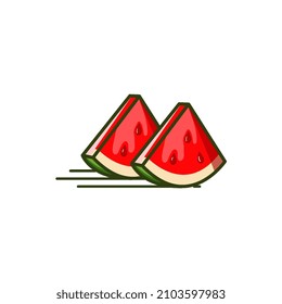 Ilustración vectorial de los segmentos de la sandía