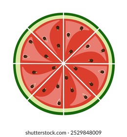 Watermelon slices illustration. Flat vector illustration of watermelon slices
