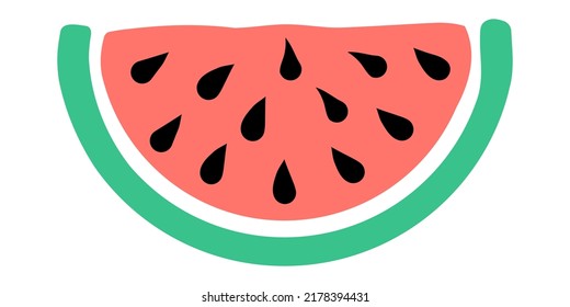 Watermelon slices illustration. Fruit icon. Vector illustration isolated on white background.